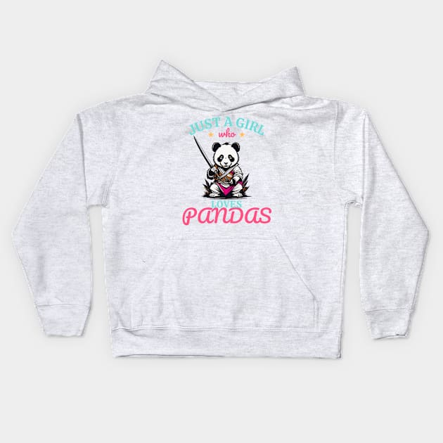 Just A Girl Who Loves Pandas Kids Hoodie by rhazi mode plagget